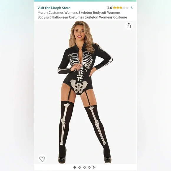 knee length dresses for ladies Blue Ornaments Skeleton Halloween Costume for Women L / Single Catsuit main image 1